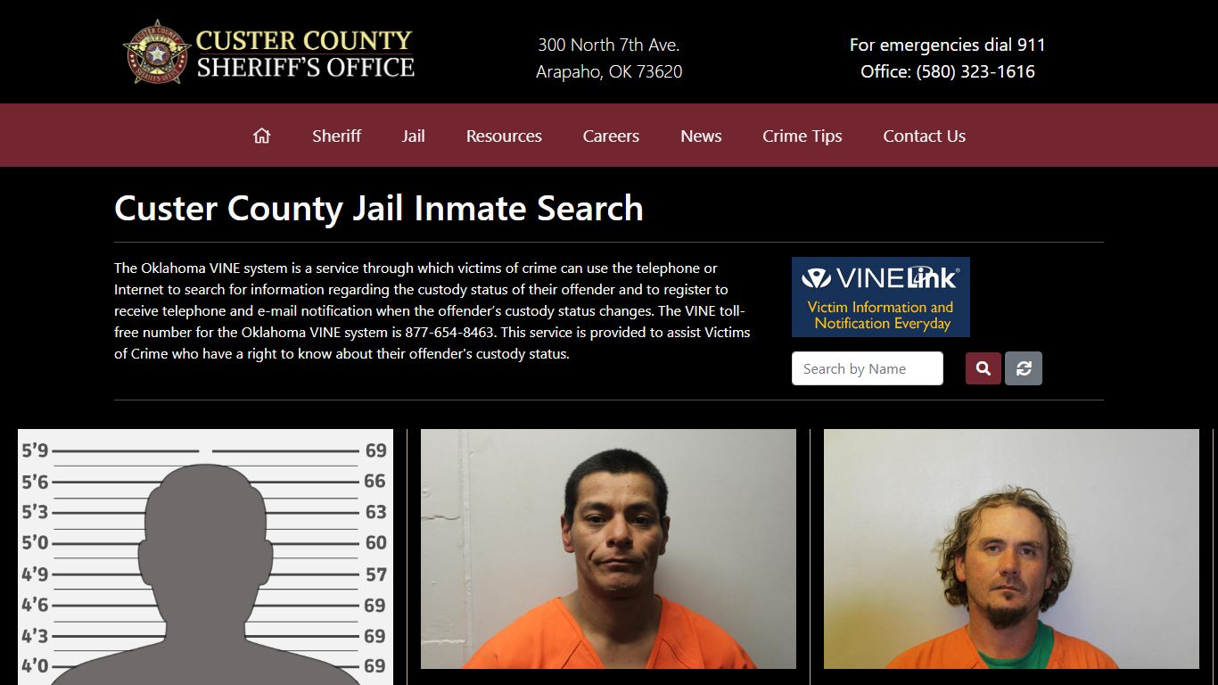 Inmate Search - Custer County Sheriff's Office